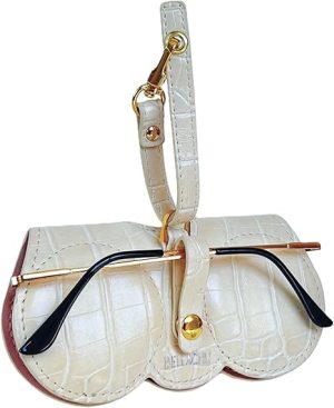 Premium Vegan Leather Soft Eyeglasses and Sunglasses Case for Women – Slim, Cushioned, Travel-Friendly, with Strap